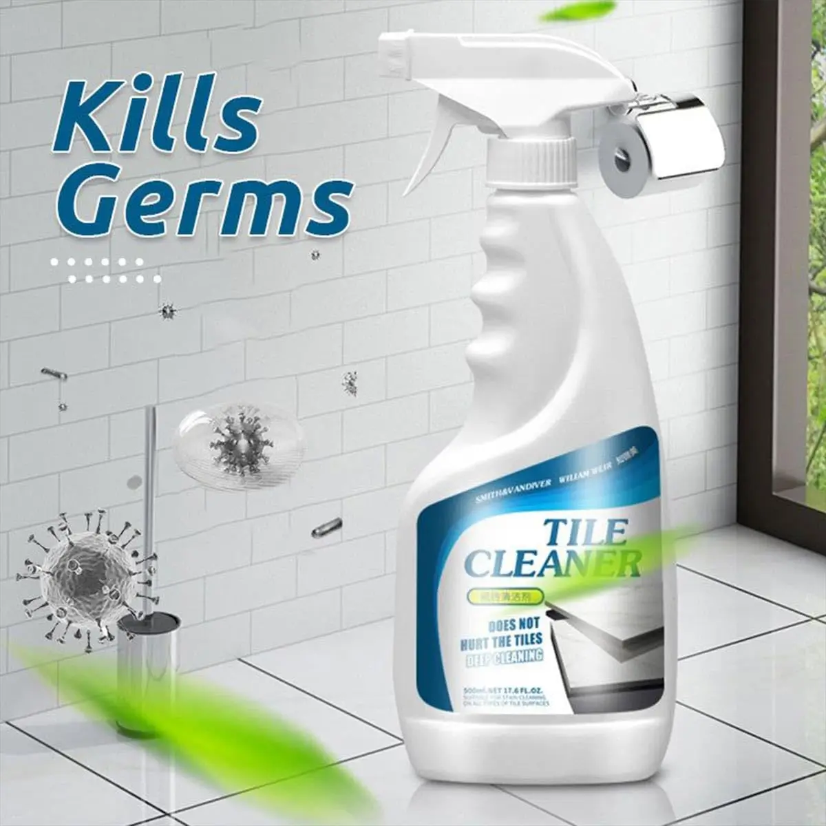 500ml Tile and Grout Cleaner Sprayer House Multipurpose Accessory for Bathroom Showering Tap Tool Deep Cleaning