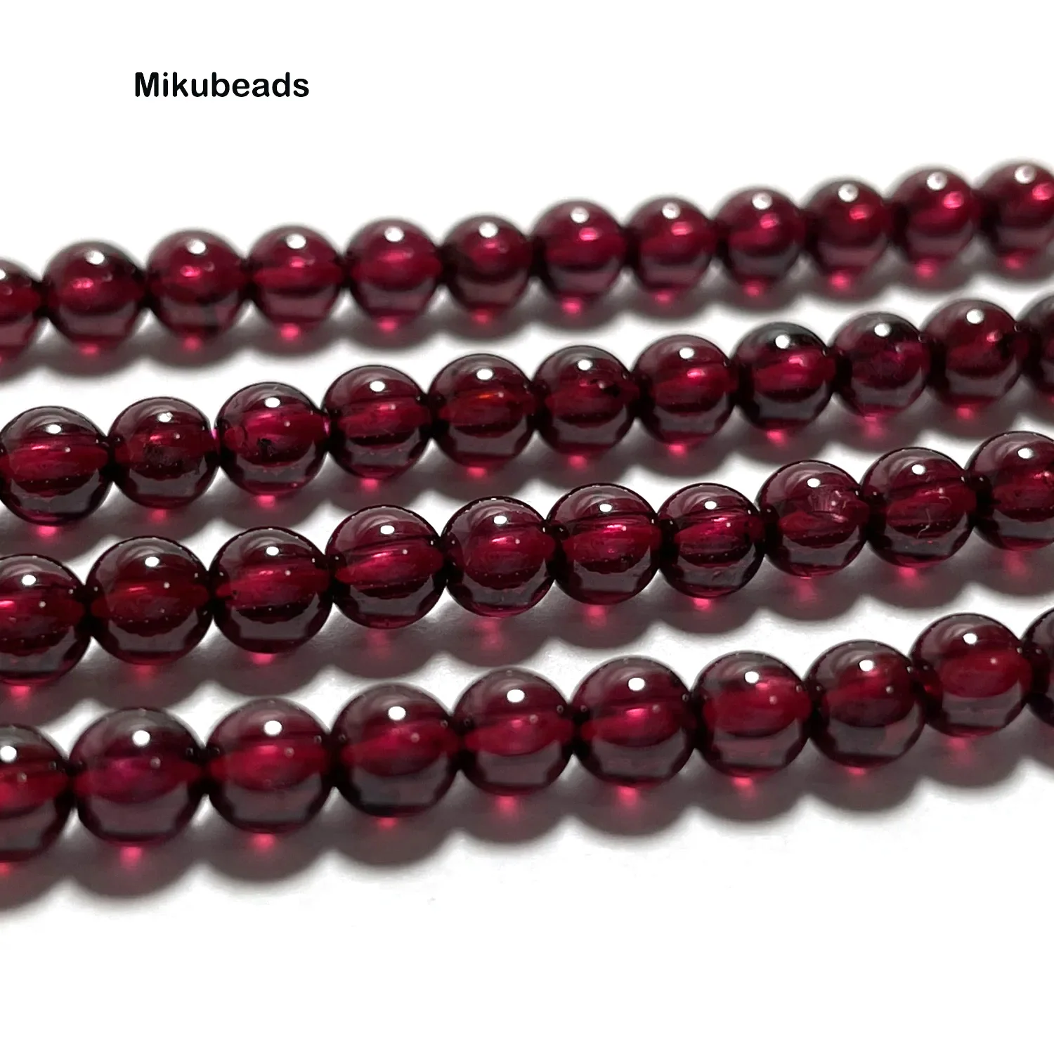 Wholesal Natural 4mm AAA Brazil Red Garnet Smooth Round Loose Beads For Making Jewelry DIY Stone Necklace Strand 15" Mikubeads 5
