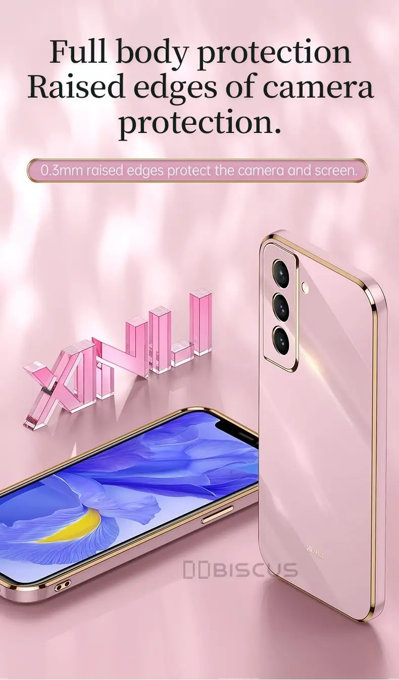 Custodia per Samsung Galaxy S21 FE S22 S20 Ultra S21 Plus S21Plus s20fe 5G, placcatura di lusso, morbida custodia in silicone gel, custodia Co_voghion.com