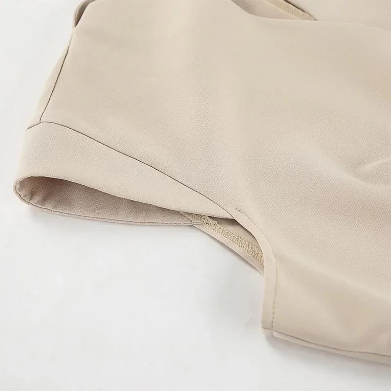 Elegant Waistcoat Pants Set For Women 2 Pieces Single Breasted Tank Wide Leg Trousers 2025 Spring Summer Lady Commute Outfits