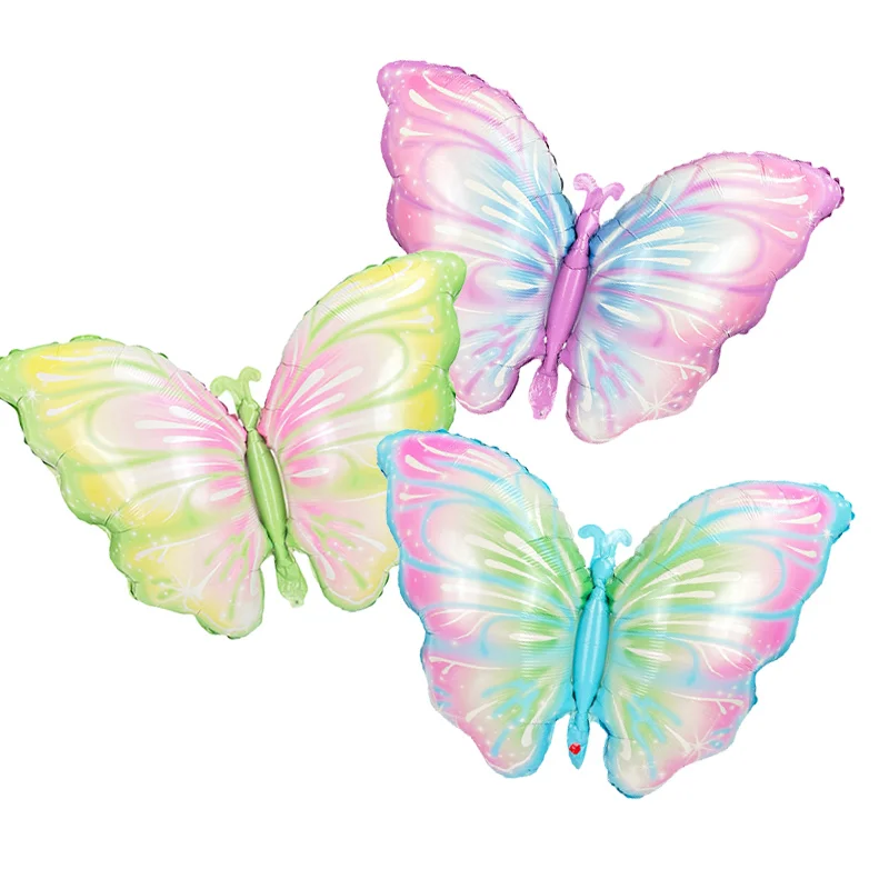 Elegant Pink Daisy and Butterfly Foil Balloons
