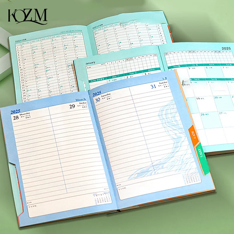 Schedule notebook daily planner PU cover agenda schedule notebooks ideal for school office journaling A5 business 365-Day calendar planning