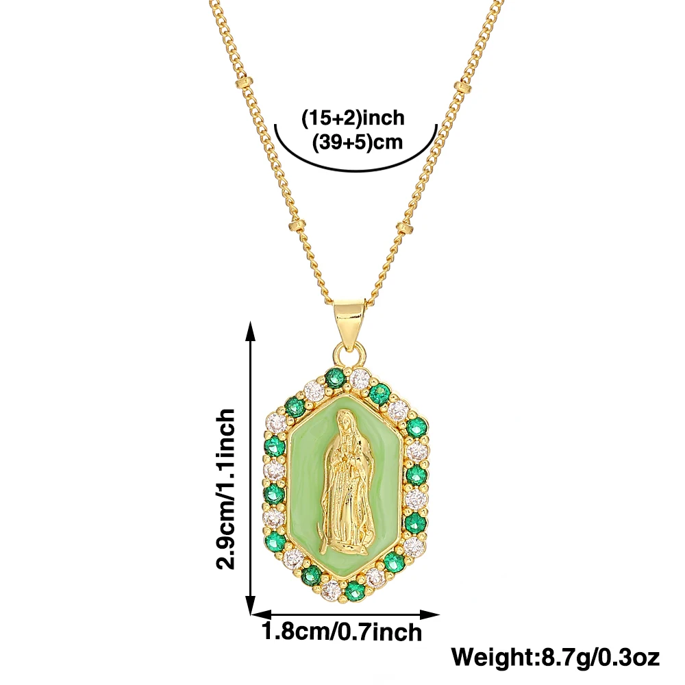 Virgin Mary Rainbow Medal Necklace 6