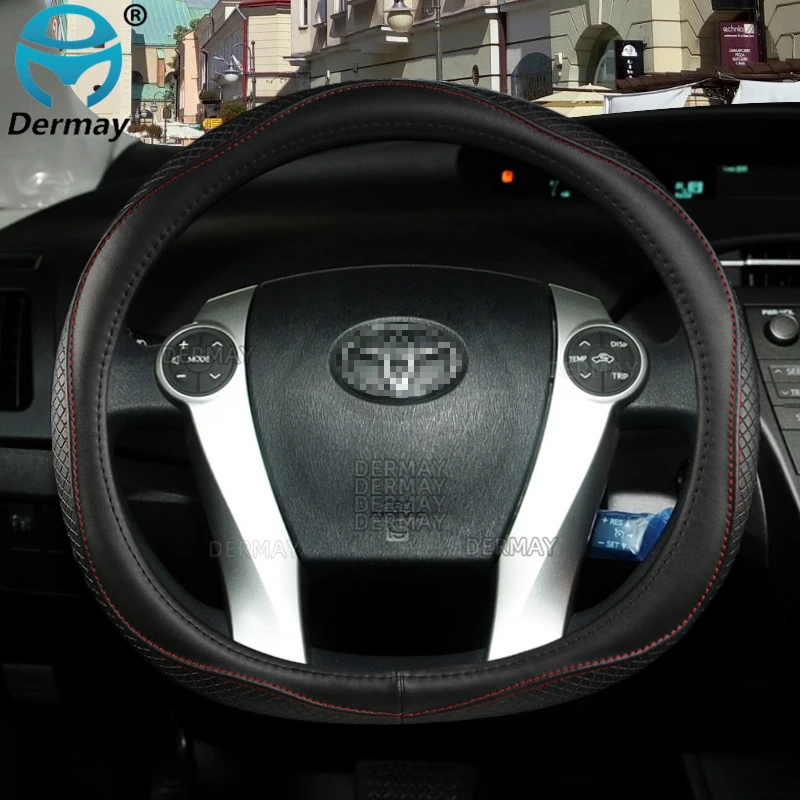 

Для Toyota Prius 30 20 Prime Prius V Prius C натуральная кожа чехол рулевого колеса автомобиля Натуральная Воловья кожа Нескользящие автомобильные аксессуары