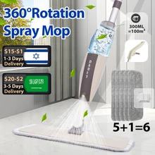 Spray Floor Mop with Reusable Microfiber Pads 360 Degree Handle Mop for Home Kitchen Laminate Wood Ceramic Tiles Floor Cleaning 