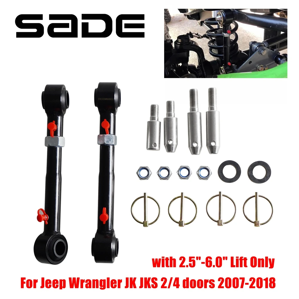 

Adjustable Front Sway Bar Links Disconnect For Jeep Wrangler JK JKS 2007-2018 with 2.5"-6.0" Lifts Stainless Steel Car Parts