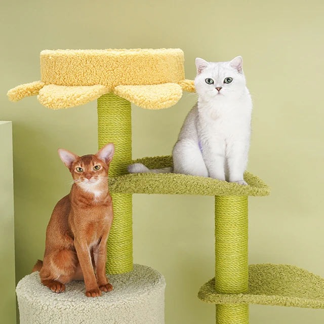 Cat Tree Lotus Leaf Cat Climbing Frame Cat Nest In One Jump Shelf Scratching Board Sisal