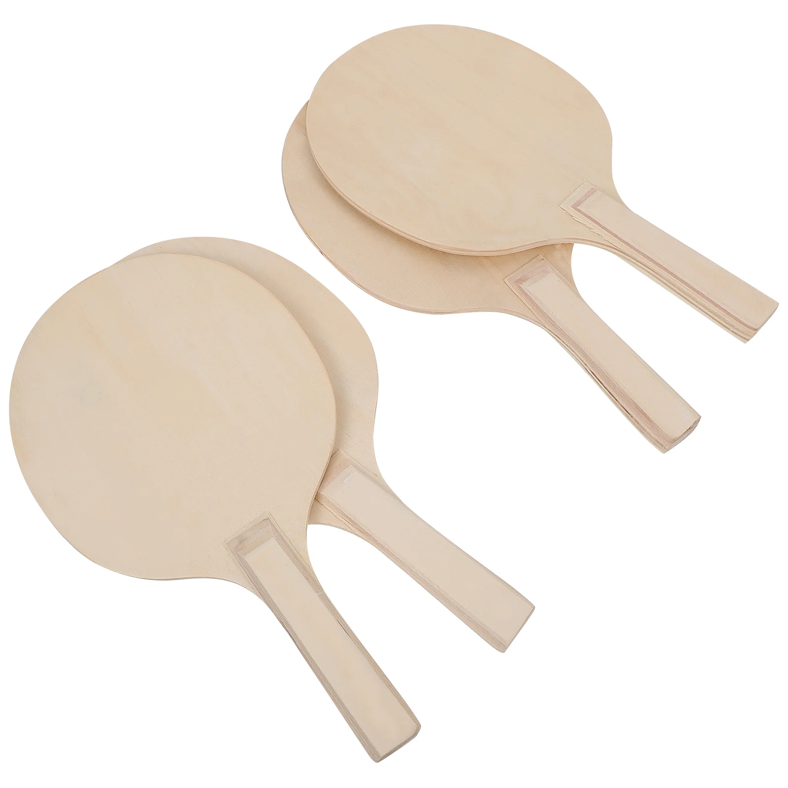 

4 Pcs Badminton Racket Paddle Ball Rackets Practical Paddles Beach Wood Racquets for