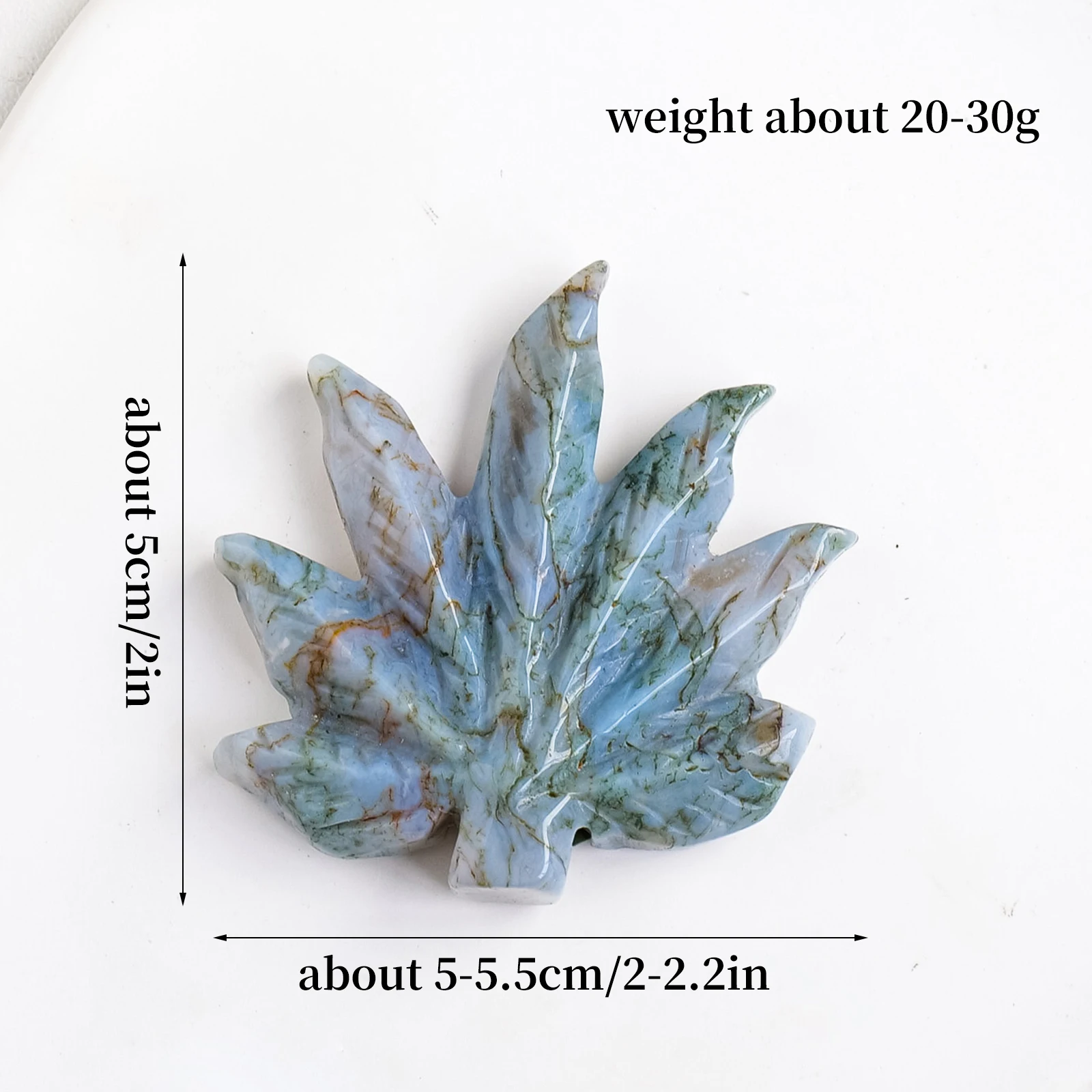 천연 이끼 마노 잎 치유석, 크리스탈 마노 메이플 잎 조각, 보석 펜던트, 장식 액세서리, 1PC