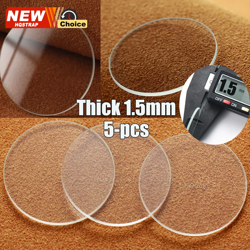 Transparent Watch Glass Replacement - Flat Crystal Repair Tool (1.0mm-1.5mm Thick, 28mm-32mm Diameter) - Available in 1, 3, or 5 Piece Sets
