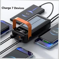 150000mAh Solar Panel Power Bank Fast charging Power Station with Four Wire External Battery Pack with Flashlight For Outdoors - Image 5