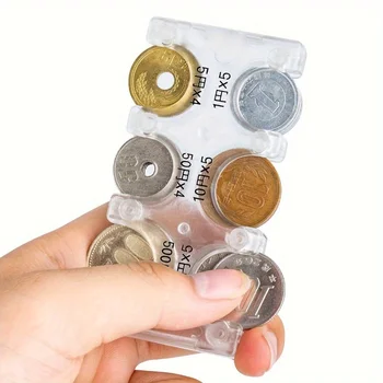 Mini organisateur de pièces de monnaie Portable, porte-monnaie en plastique Portable, stockage de monnaie japonais et coréen multi-fentes, gestion de l'argent 1