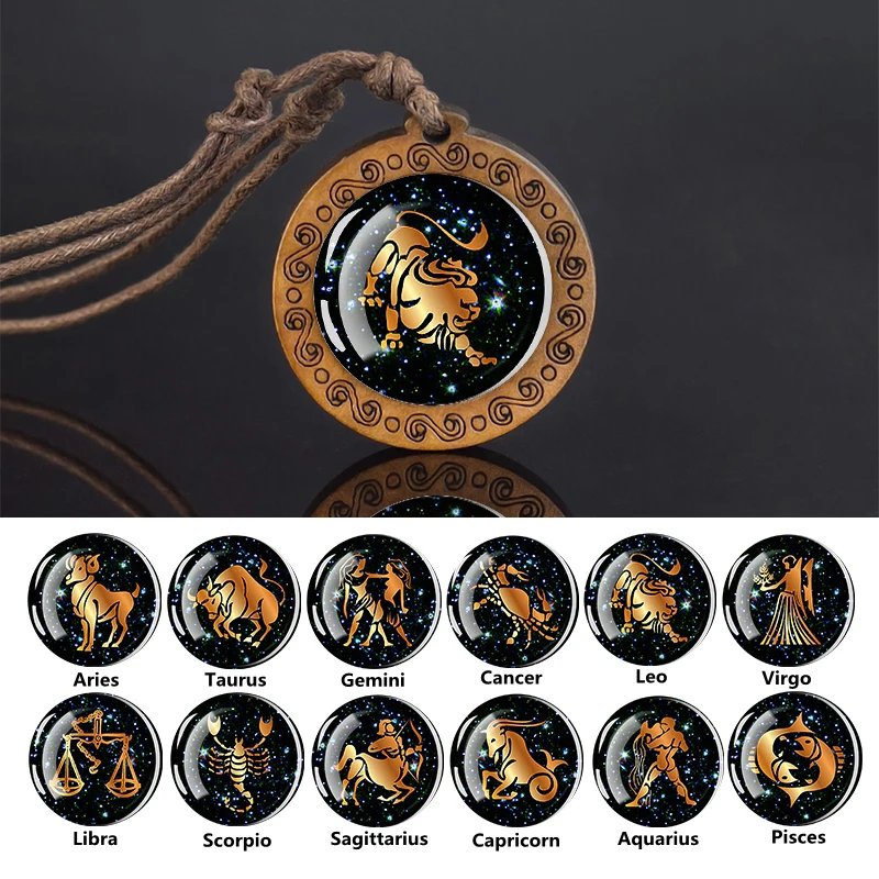 12 Zodiac Signs Touw Ketting Ketting Ram Stier Tweelingen Kreeft Leeuw Maagd Weegschaal