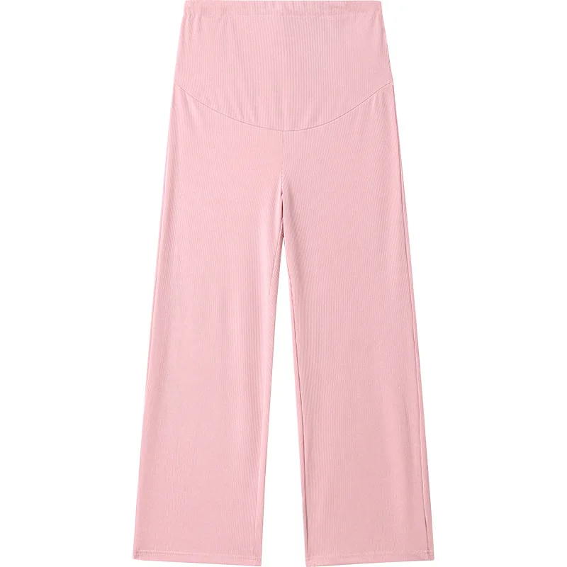 Maternity Clothings Maternity Wide Leg Pregnancy Pants Wear Trousers with Vertical Stripes Clothes for Pregnant Women 6