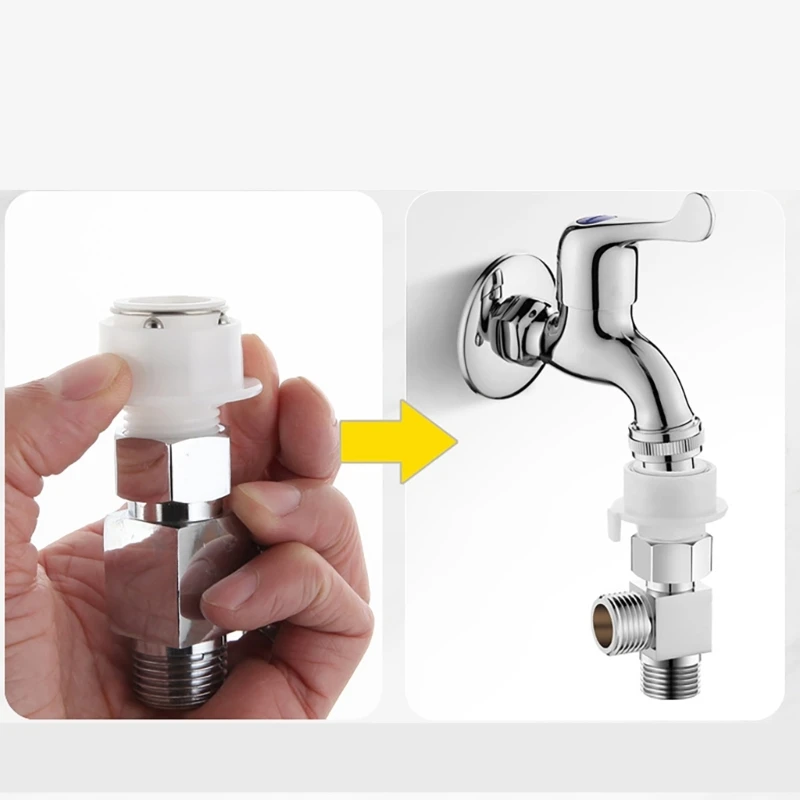 Washing Machine Tap Splitter Faucet Adapter Water Separator Easy to Install R9UD