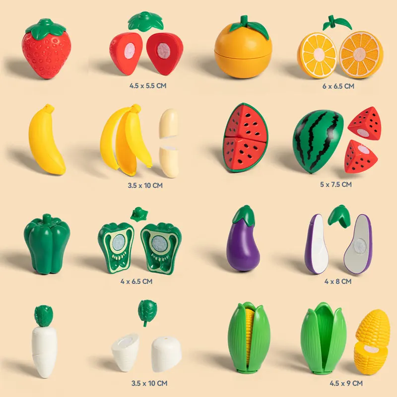 Simulation Peeled Fruit Vegetable Kitchen Toys Children Cutting Food Pretend To Play Games Set Educational Toys Gift For Girls