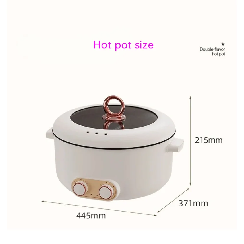 5L Big Capacity Multi functional Non-Stick Coating Double-flavor 2000W Electric Cooking hot Pot 6