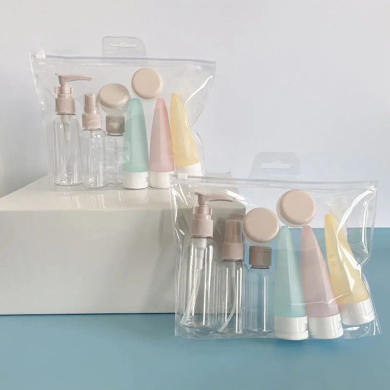 Refillable Liquid Container Perfume Bottle Set Refillable Spray Lotion Shampoo Shower Tube Bottling Refill Cosmetic Travel Liquid Container Portable Tool