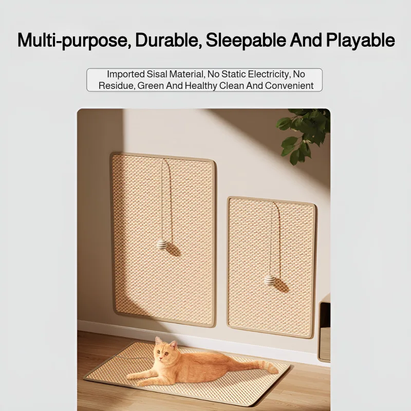 Cat Sisal Mat Furniture Wall Anti-Scratch Pad Cat Scratching Board for Paw Training