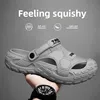 2025 New Men's Hole Shoe Anti-Odor Slip-Resistant Summer Outdoor Wear Large Size Coconut Water Shoe Trendy Wading Shoe