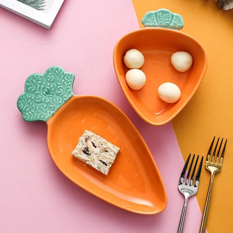 Dinnerware Sets Plate Cute Ceramic Tableware Household Dishs Snack Plate Avocado Bowl Salad Fruit Kids Training Tableware