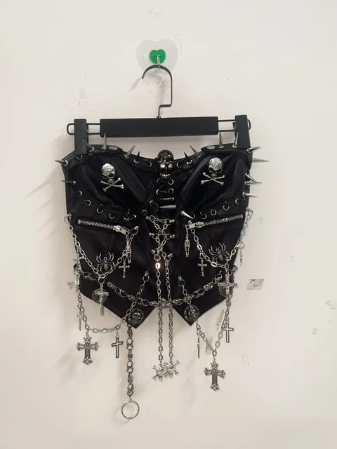Spikey Skull and Chain Cropped Top 4