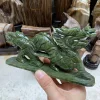 Wholesale Natural Green Jade Dragon carvings Rock crystal Loong Figurine for Desktop decoration 6