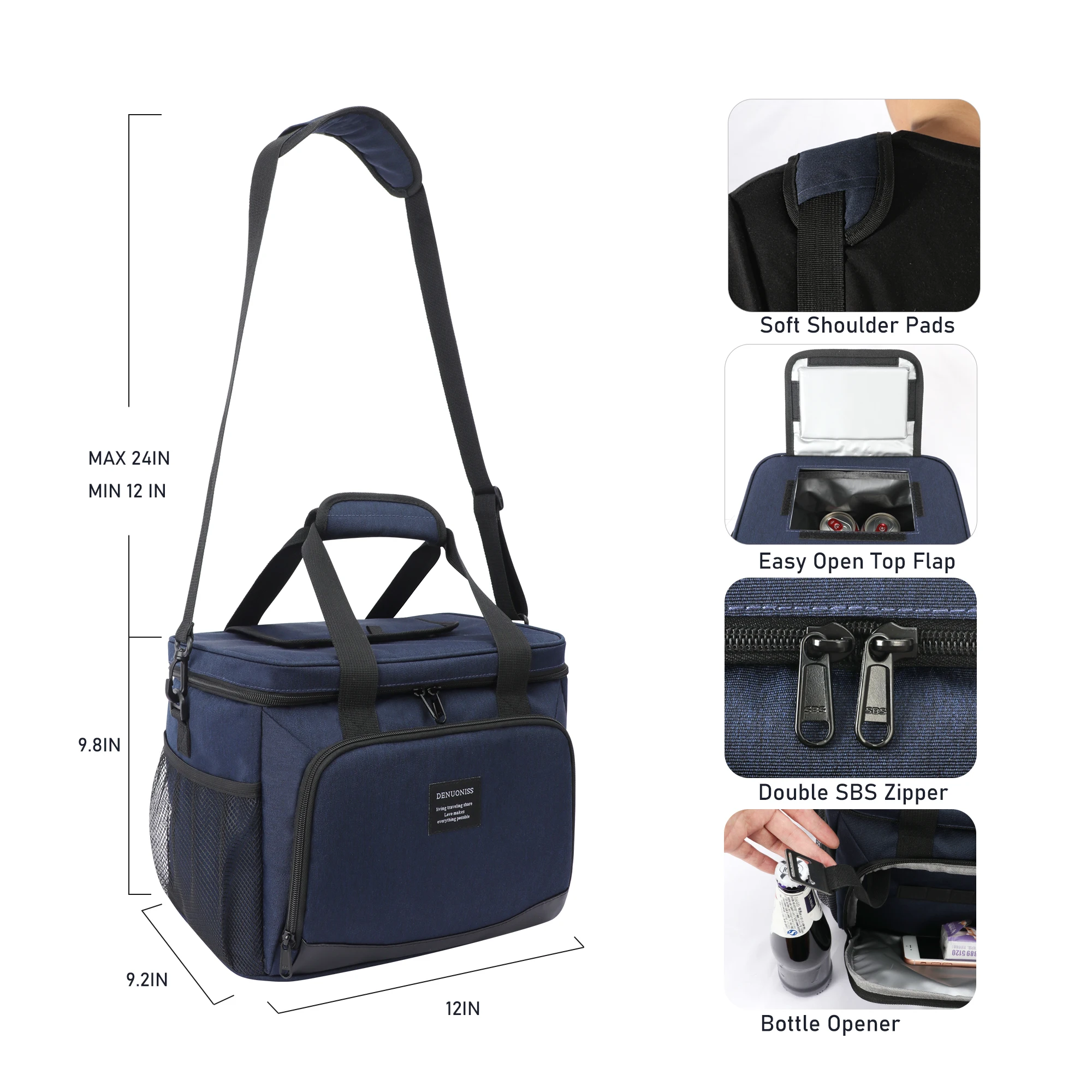 12L/16L Insulated Thermal Cooler Lunch Box Bag For Work Picnic Bag Car Bolsa Refrigerator Portable Shoulder lunch bag bento bag cooler bag