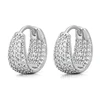 Boucles d'oreilles créoles en zircone en forme de U pour femme, style géométrique, pour mariage, fiançailles, bijoux quotidiens