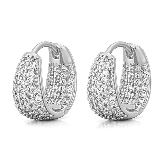 Boucles d'oreilles créoles en zircone en forme de U pour femme, style géométrique, pour mariage, fiançailles, bijoux quotidiens