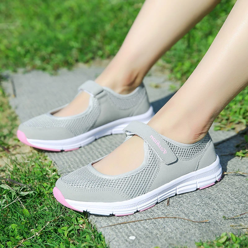 Women's Mesh Shoes Breathable Soft Sole Sneakers Female Walking Trainers Woman Vulcanize Shoe