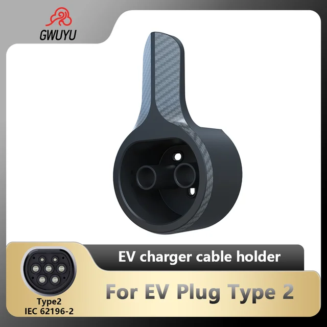Type 2 EV Charger Plug Holder Wall Mount Bracket Socket For Electric Car  Charging