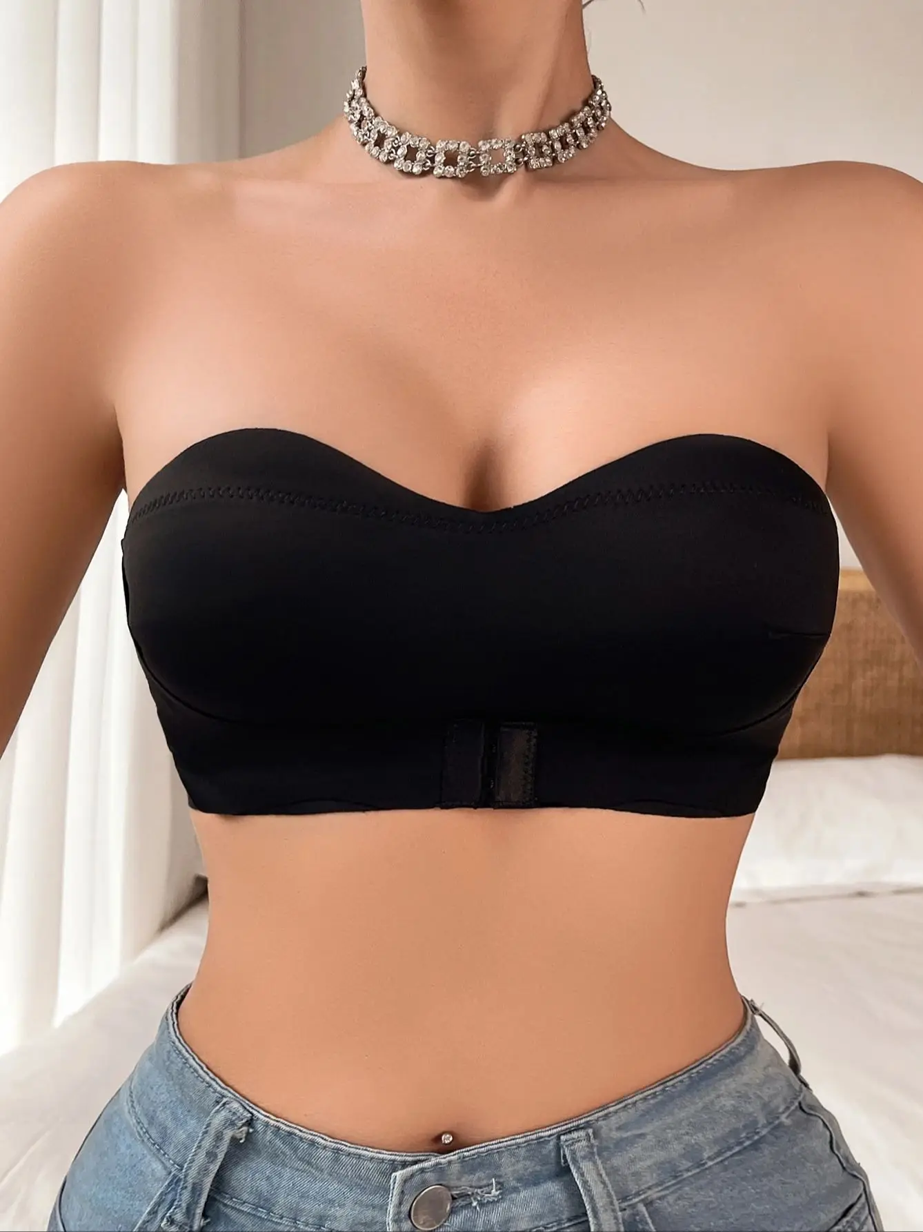 Viomisha Front Closure Sexy Push Up Bra Women Invisible Bras Underwear Lingerie For Female Brassiere Strapless Seamless Bralette