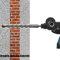 Perceuse à percussion électrique croisée étendue 110-500mm SDS Plus à travers le mur en alliage dur de béton renforcé foret à percussion à quatre lames 4