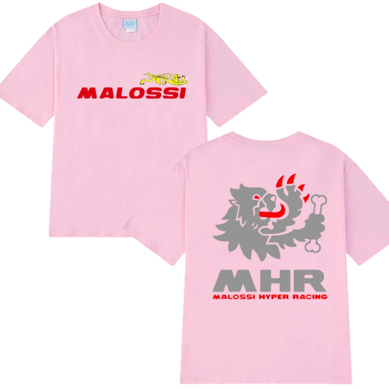 2025 New in Malossi Theme Double Sided printed short sleeve T-shirts Men Women harajuku Oversized T shirt UniCotton