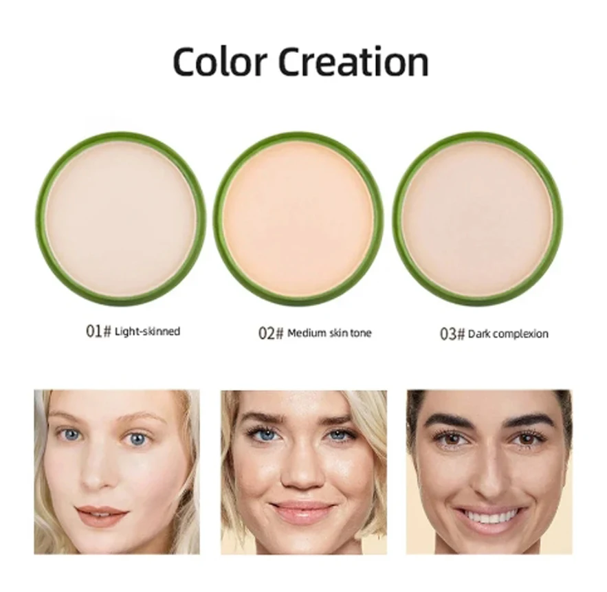 Foundation Makeup 99% Aloe Vera Softening Powder Waterproof Moisturizing Concealer Foundation Make Up Face Contour Powder Brush 2