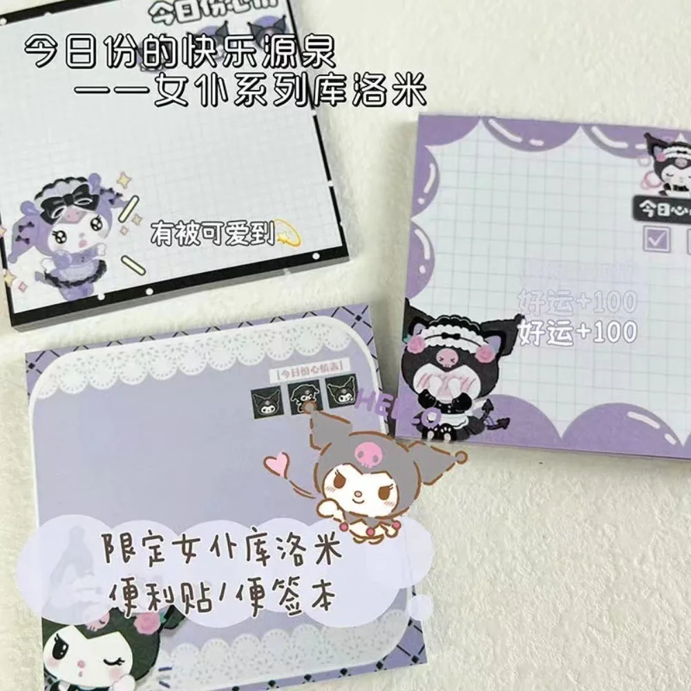 

50Sheets Kawaii Sanrio Kuromi Sticky Notes Memo Pad Anime Notepad Notebooks School Stationery Office Supplies