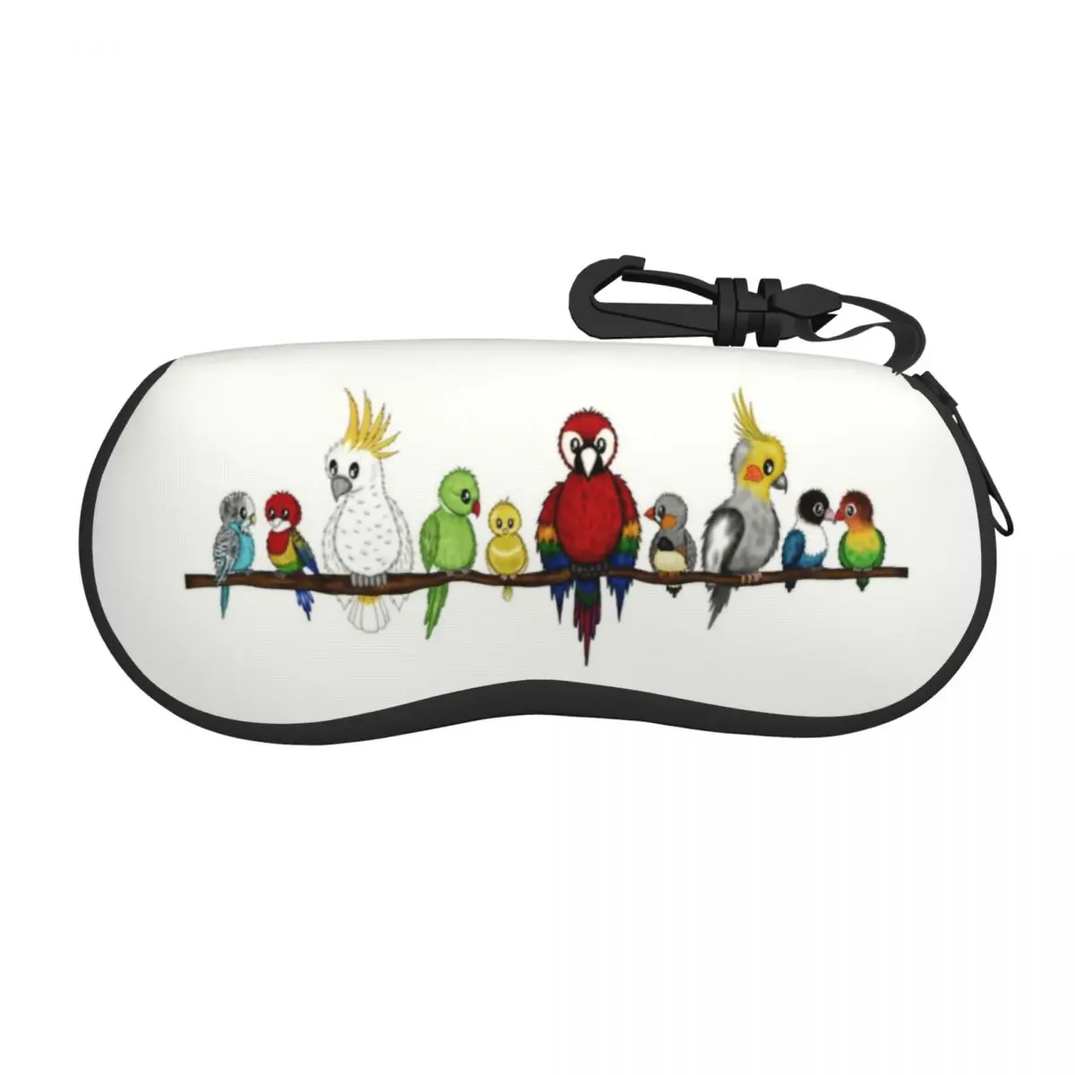

Cute Pet Birds Lovebird Sunglasses Soft Case Neoprene Zipper Parrots Shell Eyeglass Case Custom Protective Box For Glasses