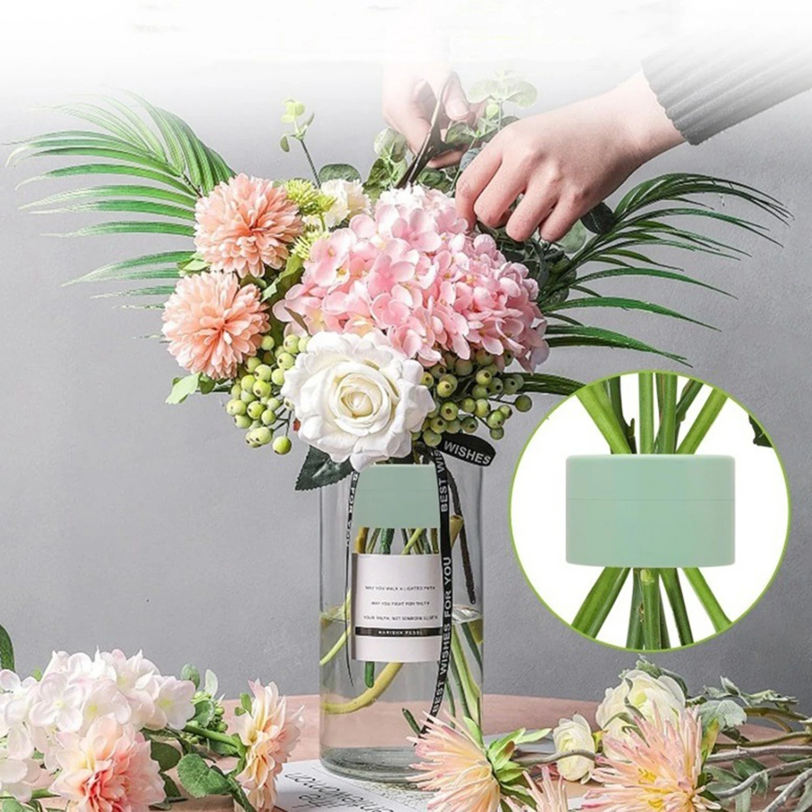 

Rotatable Spirals Flower Vase Stem Holder Sturdy Floral Art Arranging Holder For Wedding Decoration
