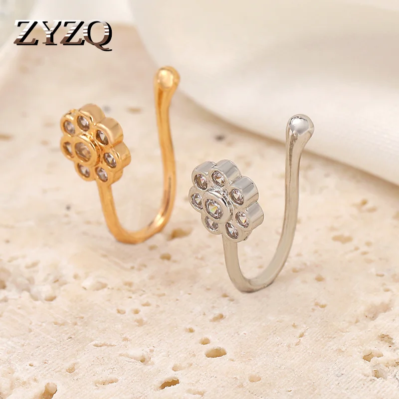 ZYZQ горячая Распродажа цветок увеличенный пирсинг для носа кольца женщин