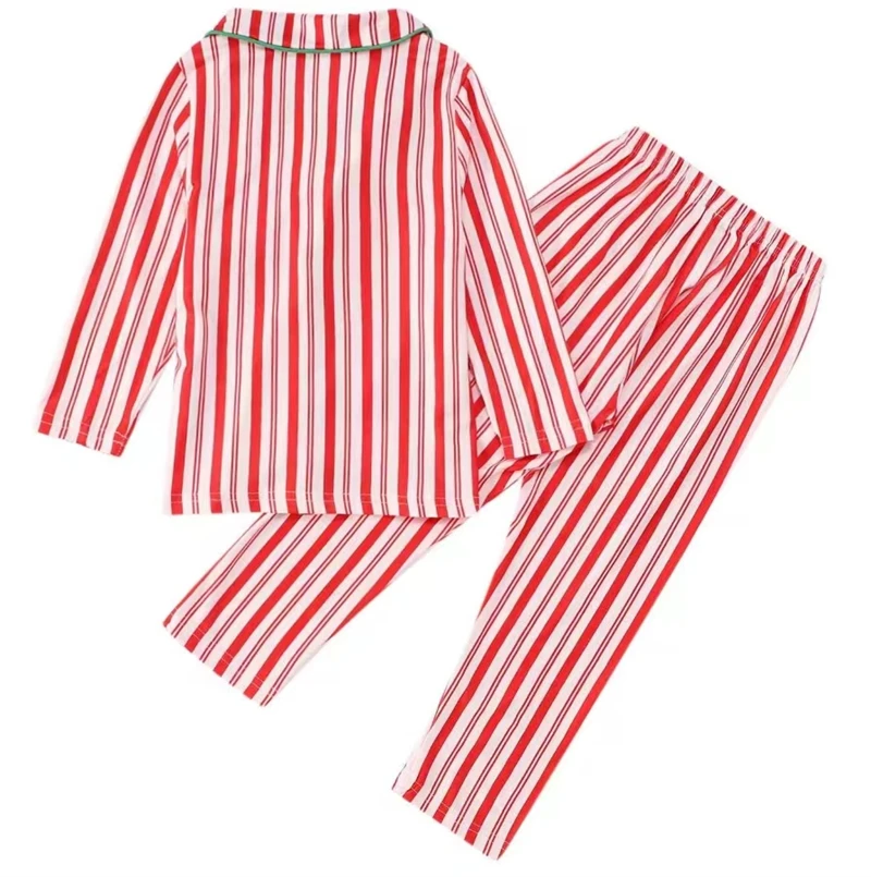 thumbnail image 5 of Conjuntos de pijamas navideños a rayas para la familia Conjuntos de pijamas para papá, mamá y yo Conjuntos de pijamas navideños 2024, 5 of 5