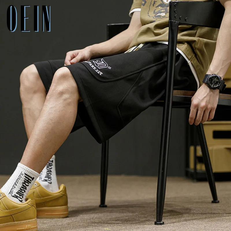 

2023 New Summer Men's Shorts Loose Sweatshorts Hip Hop Streetwear Flame Print Joggers Oversized Sweatpants Casual Short Pants
