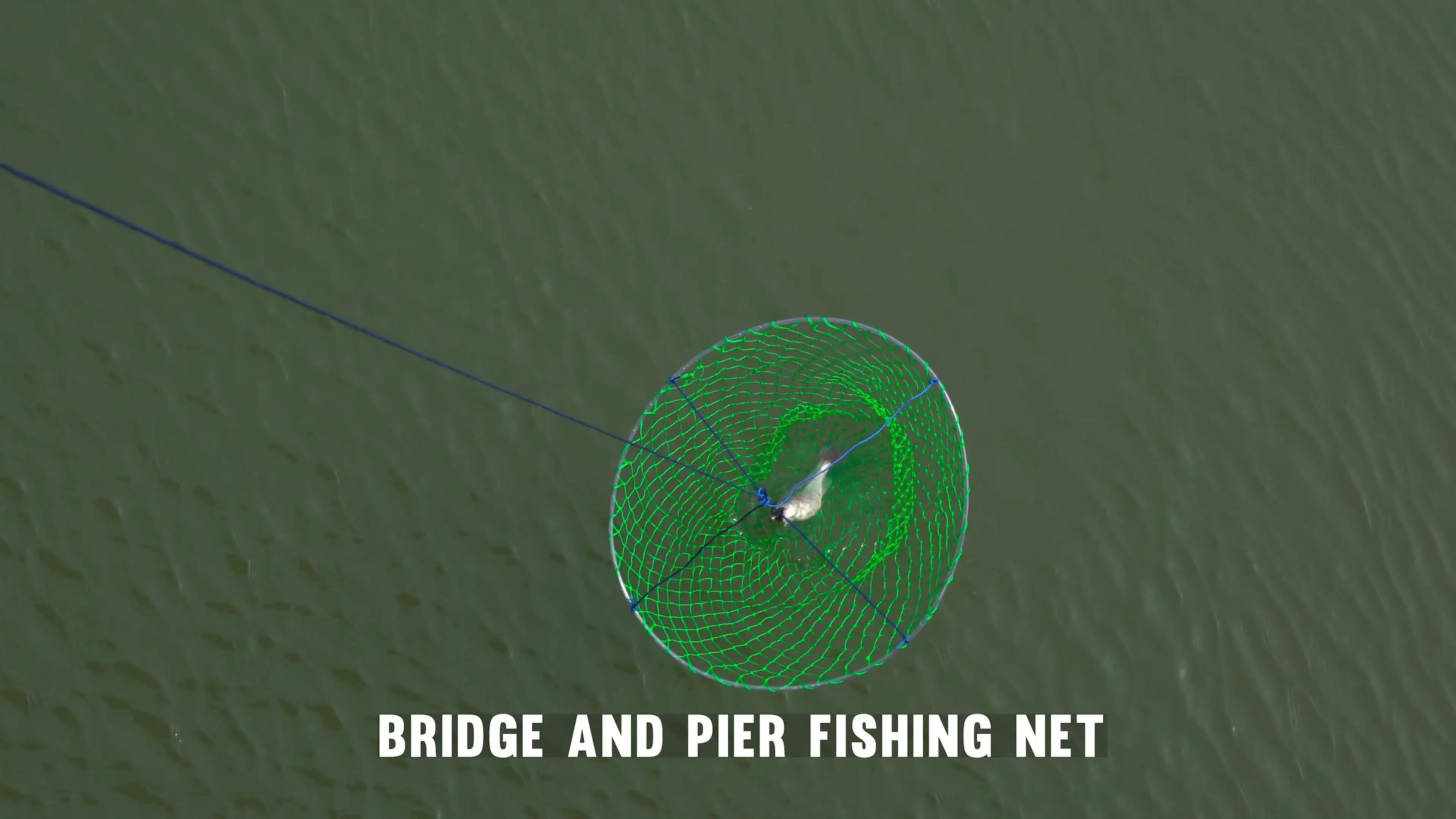 bridge fishing net Dovesun Drop for Pier Nylon Portable Pier Net for Fishing Foldable Landing Neting Kit with Poly Rope Carabiners Stainless Steel Ring Soft Steel Hoop Size 23" Zinc galvanized steel construction prevents rust on upper and lower rings. QualyQualy Bridge and Pier Fishing