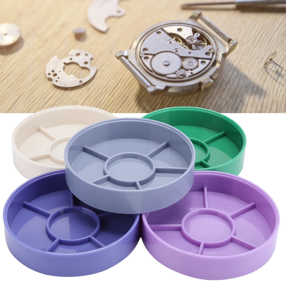 Boîte De Rangement Ronde Pour Pièces De Montre, 5 Compartiments Pour