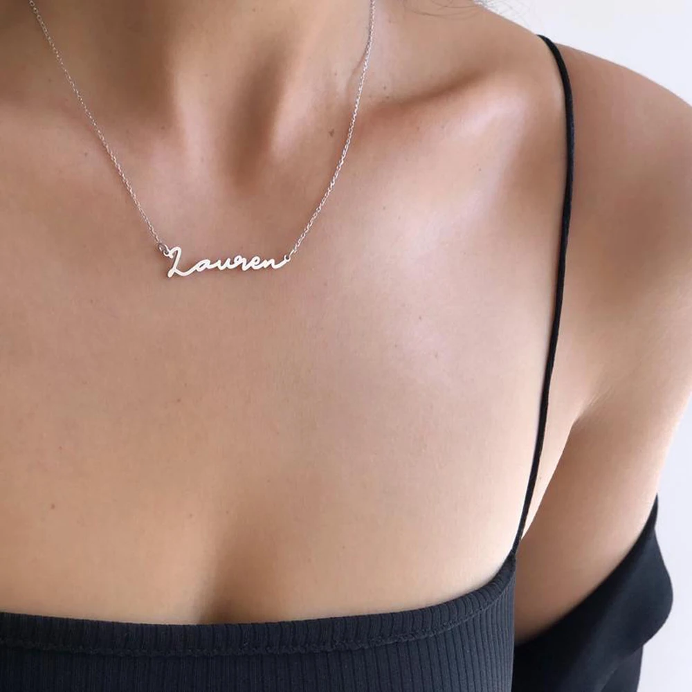 Personalized Custom Ladies Name Pendant Stainless Steel Necklace Charm Ladies Jewelry Necklace Birthday Party Christmas Gift