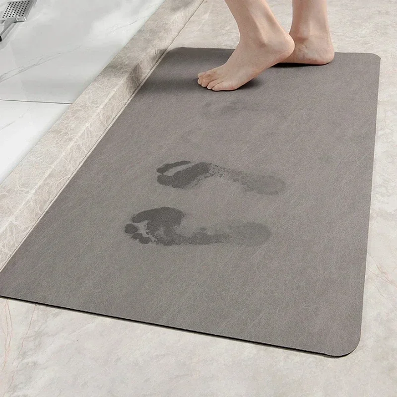 Bathroom Mats Diatomaceous Soft Mats Bathroom Quick Dry Water-absorbing Toilet Non-slip Foot Carpet Door Bath Rug