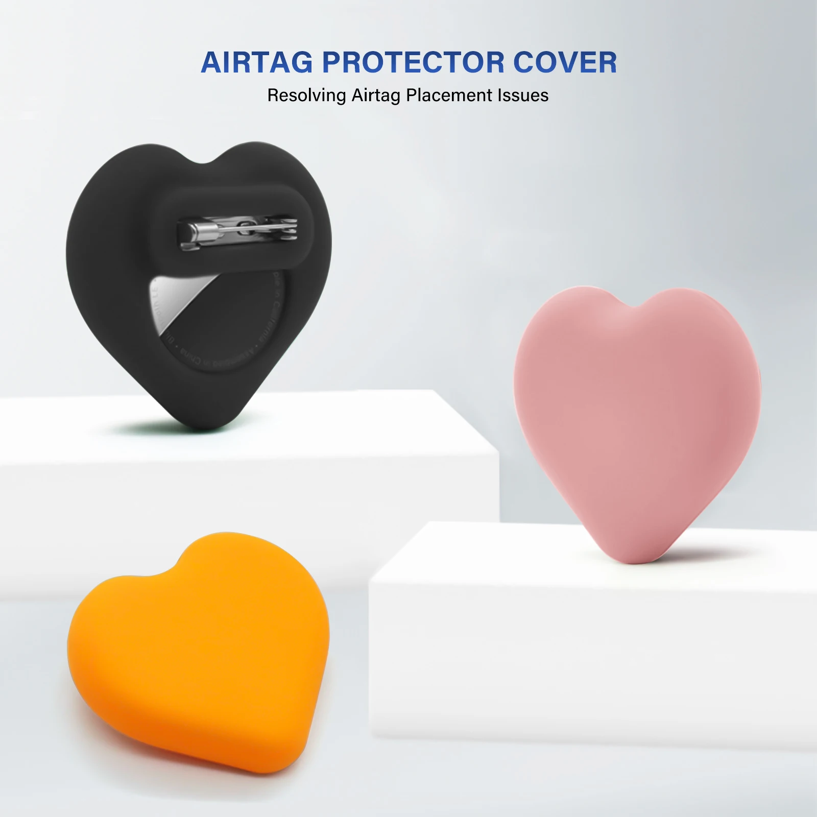 Silicone AirTag Safety Holder with Pin - Anti-Lost Tracker Cover for Kids, Elderly, and Luggage