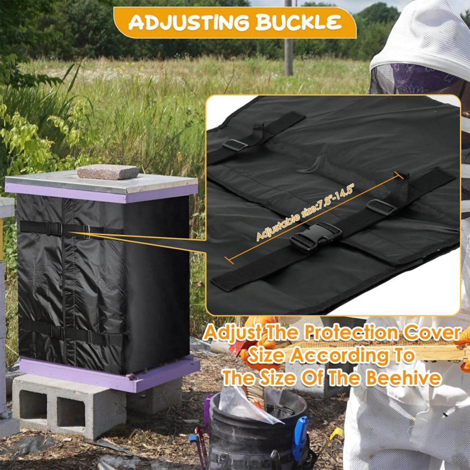 Winter Bee Hive Wrap Protection Cover Outdoor Garden Beehive Insulated Cover Reusable Windproof Beekeeper Equipment Coldproof