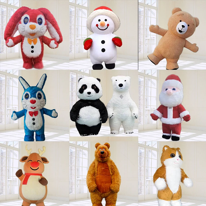 Giant Panda Inflatable Costume Street Funny Polar Bear Mascot Costume Party Cosplay Plush Doll