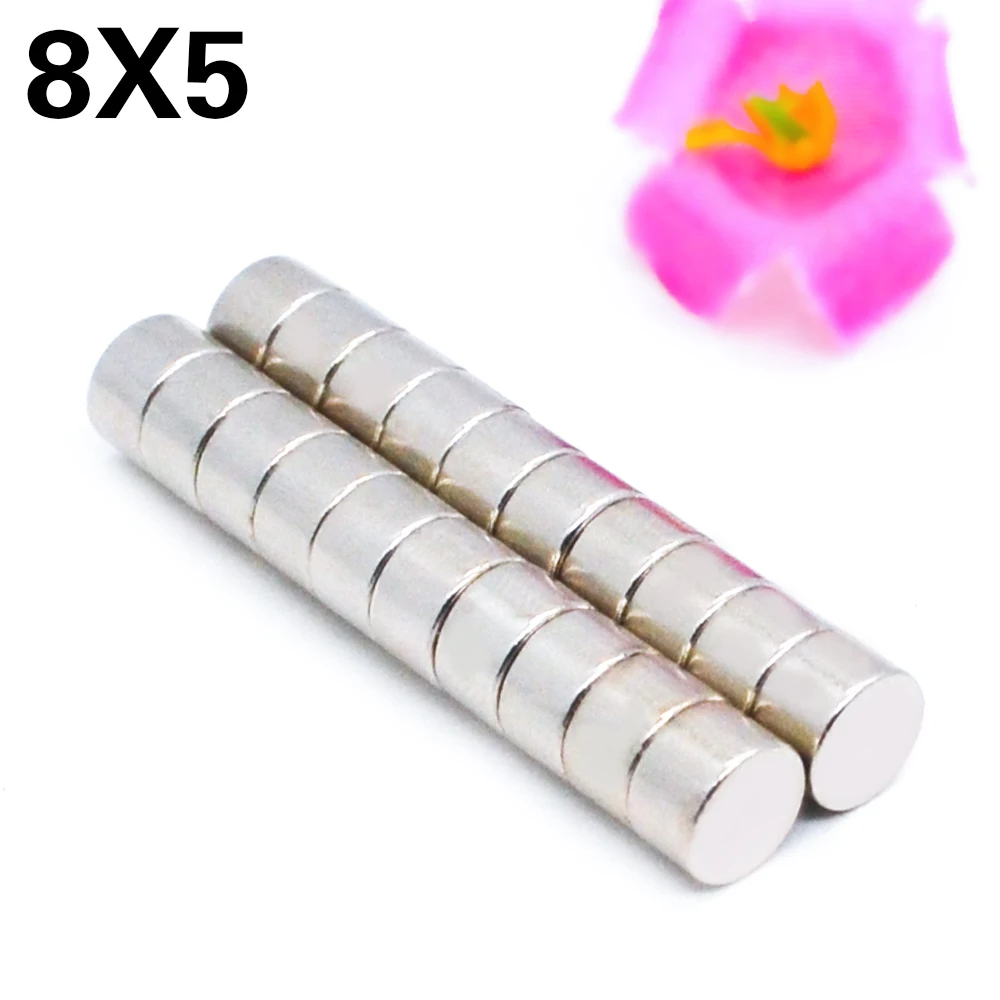 1-1000 Pcs 8x5mm Neodymium Magnet 8mm x 5mm N35 NdFeB Round Super Powerful Strong Permanent Magnetic imanes Disc new magnet neodymium magnets round magnets
